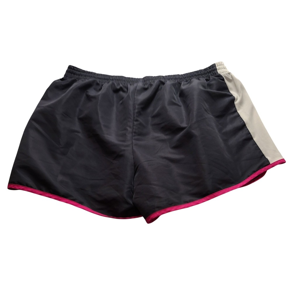Danskin Now Women's 2X Charcoal Gray Pink Trim Athletic Running Shorts 18W-20W